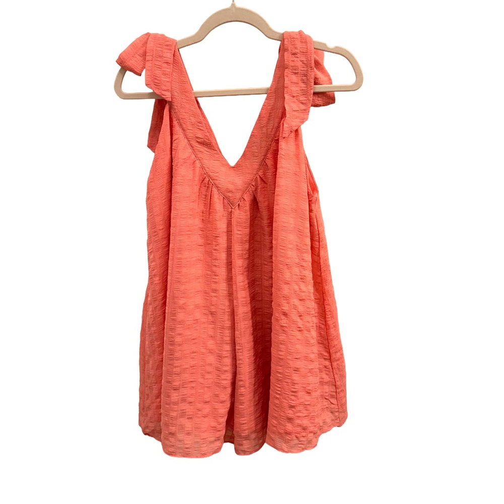 A. Calin by Flying Tomato Coral Mini Dress with Ruffle Straps